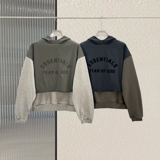 Fear of God Essentials Arch Logo Mixed Media Hoodie